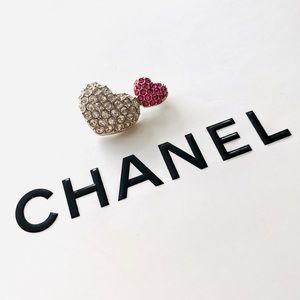 Swarovski Jewelry - Swarovski Signed Crystal Double Heart Brooch Pin Swarovski Jewelry - Swarovski Signed Crystal Double Heart Brooch Pin